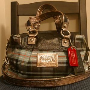 Coach Handbag - Blue/Silver Plaid